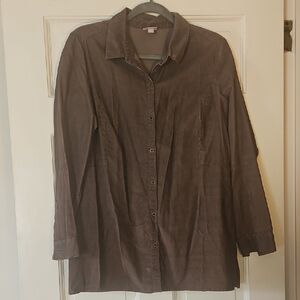 Brown J.Jill  Button-Up Swing Shirt